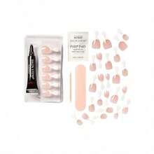Tend Clavos A Presión Pegamento para Uñas Incluido 'Tonterías' Blanco Claro Tamaño Corto Forma de Almendra Incluye 30 Uñas Adhesivo de Gel Suave Led de 5Ml 1 Barra de Manicura 1 - Blanco Claro - Ver 7