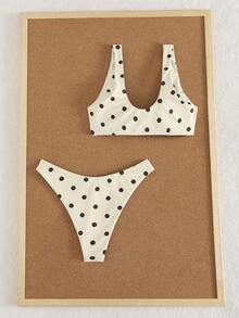 Women's Elegant Floral Print Twist Strap Bikini Two Pieces Swimsuit, Sweet Style For Beach Party Vacation - Multicolor - View 3