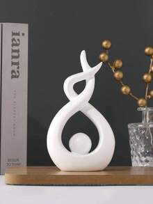 White With Gold/Silver Home Decor, Medieval Modern Style Decorative Tabletop Decor, Abstract Art Sculpture And Figurine Decor For Tabletop, Bookshelf, Resin Decorative Items, Ideal For Mother's Day Gift And Wedding Decoration - Multicolor - View 8