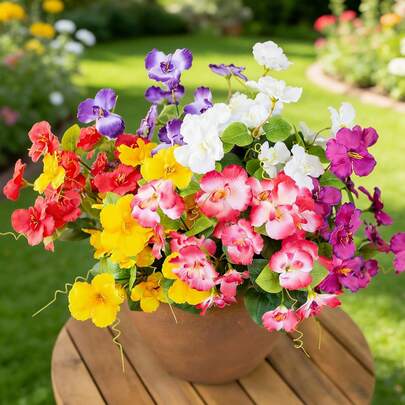 6 Bunches Artificial Hibiscus Flowers, Realistic Silk Tropical Floral Decor, UV-Resistant Durable Outdoor Decoration For Planters, Porch, Balcony