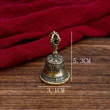 1pc Handcrafted Bronze Bell | Handheld Rattle With Striker Handle, Exquisite Craftsmanship, Soothing Healing Sound, Suitable For Church, Wedding, School And Festival Occasions - Multicolor - View 10