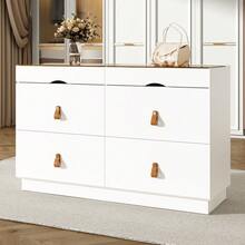 Dressers & Chests Of Drawers - White + Glass + Particle Board - View 7