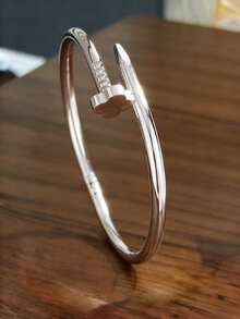3件套高品质不锈钢花朵锆石手链，女士多元素珠宝设计，包含链条、齿轮和四叶草，时尚百搭，适合日常佩戴、派对、节日、生日、婚礼、情人节、母亲节礼物、夏季等场合。 - 銀色 - 查看 4