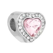 1件银色浪漫粉色珠子吊坠，心形、包包、香水、礼物、小熊、大象、花朵、连衣裙等图案，适合手链、项链DIY首饰制作，是送给女孩和女性的精美礼物。 - 粉色 - 查看 22