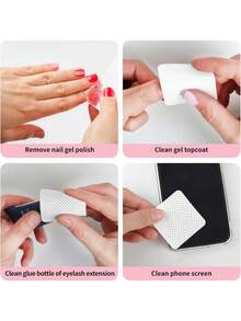 1000片无绒指甲清洁湿巾，无纺布指甲清洁垫，睫毛嫁接胶水清洁湿巾，指甲清洁垫用品（白色） - 彩色 - 查看 3