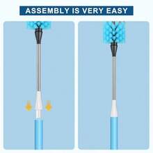 2-In-1 Water Bottle Brush, 14.5-Inch Long-Handled Cleaning Brush, Kitchen Scrubber, Lid Cleaner, Suitable For Water Bottles, Cups, Glasses, Baby Bottles, Blue - Cọ-4-xanh - Xem 4