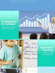 Utdragbar fingerpekare, pedagogisk utdragbar fingerpekare, justerbar tvåfärgad pekare, fingerpekare för föräldrar och lärare, utdragbar pekare för whiteboard och piano - flerfärgad - Visa 5