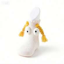 Socks Fashion Cartoon Socks Soft Breathable Toddler Socks With Braids - White - View 4