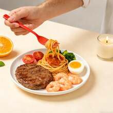 200 Count Red Plastic Silverware Heavy Weight Plastic Forks Spoons Disposable Utensils Cutlery Set For Wedding Party Supplies Everyday Use - Red - View 5