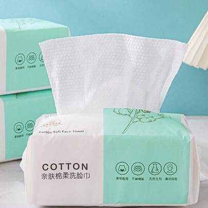 Khăn mặt dùng một lần cao cấp bằng cotton, siêu mềm không xơ, không chứa chất huỳnh quang, dùng được cả khô và ướt, dày dặn dành cho da nhạy cảm, khăn tẩy trang.