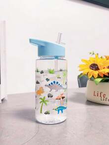 1pc 500ml Children's Water Bottle, Student Water Cup, Cute Gift For Girls And Boys, Best Present, Straw Cup, Suitable For Outdoor, School, Campus, Sports, Back To School, Graduation Season, Portable Cup - Multicolor - View 12