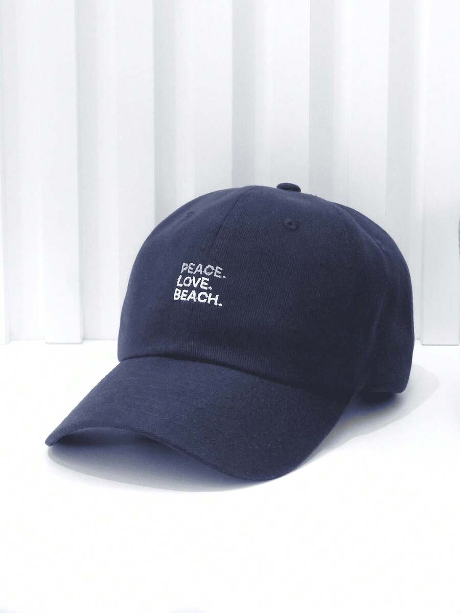 Unisex Men's And Women's Embroidered Adjustable Minimalist Dadhat Baseball Cap - Navy Blue - View 1