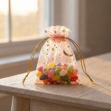 100pcs Children's Party Candy Gift Bags, Exquisite Small Mesh Bags, Small Gift Packaging Bags, Mesh Candy Bags, Children's Birthday Party Souvenirs Bags, Mini Exquisite Small Gift Bags, Holiday Candy Storage Bags - Multicolor - View 2