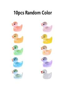 20件/套夜光迷你鸭子和乌龟套装，树脂材质，发光乌龟和黄色小鸭，可爱迷你景观装饰，DIY盲盒配件，苔藓创意DIY装饰，汽车和桌面迷你装饰，适用于工艺品制作、派对礼品、节日装饰、课堂奖励、海滩主题活动和活动策划 - 均碼 - 查看 10