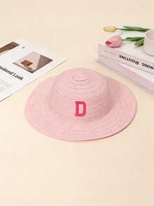 1顶26字母定制儿童草帽，适合作为礼物、日常出行、野餐、日光浴、海滩度假等场合。 - 彩色 - 查看 7