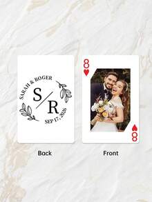 Personalized Wedding Poker Cards,Custom Photo & Text, Personalized Initials & Date Poker Deck With 14 Styles,Perfect For Bridal Party Gifts & Table Decor,Wedding Favors & Table Games,Calendar/Monogram/Photo Styles, Perfect For Wedding Souvenirs - Multicolor - View 35