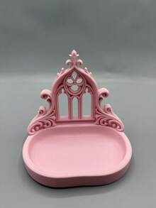 1pc Baroque Gothic Style Arched Storage Tray, Girly Vanity Jewelry Organizer Tray, Bedroom Vanity Delicate Decor - Multicolor - View 4
