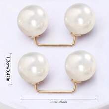 2 chiếc khuy quần jean đính ngọc trai, ghim cài áo chống trượt, khóa dép chống trượt, dụng cụ điều chỉnh độ dài quần. - ngọc trai - Xem 2