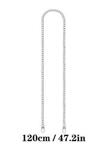 Juego de correas de cadena cubana de plata (20 cm, 39 cm, 60 cm, 80 cm, 120 cm), accesorios de correa de cadena de lujo de plata desmontable de varias longitudes, adecuado para bolso cruzado/bolso/bolso de hombro, adecuado para uso diario, fiesta, boda, regalo de vacaciones para mujeres - Plateado - Ver 12