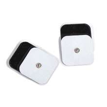 Almohadillas de electrodo de 5*5cm, almohadillas de reemplazo de hidrogel no tejido para dispositivos de masaje y terapia TENS, parches de electrodo con conector de 3,5 mm - Blanco - Ver 4