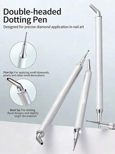 1 bút chấm móng hai đầu, dụng cụ gắp đá/kim cương/pha lê chuyên nghiệp 2 chiều dùng để chấm móng.