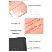 1pc Litchi Grain Car Multi-Function Insurance Card Holder, Short PU Leather Vehicle Driving License Holder - One Size Fits All - View 5
