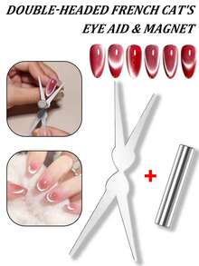 2Pcs Double-Headed French Cat Eye Nail Magnet Set - Magnetic Tool For 3D Cat Eye Gel Polish DIY Nail Art - Multicolor - View 1