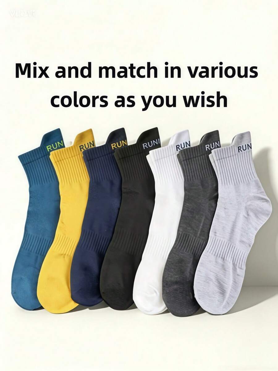 1/5 pares de calcetines deportivos para hombres, diseño de oreja, sin rozaduras, transpirables y que absorben la humedad para todas las estaciones, calcetines para estudiantes, versátiles para deportes y uso casual, resistentes al olor. Entrega aleatoria. - Multicolor - Ver 1