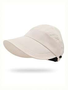 1pc Women's Breathable Foldable Sun Hat, Wide Brim, UV Protection, Open-Top Peaked Cap, Suitable For Ponytail - A - View 8