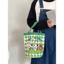 1pc Cute Cartoon Color-Blocking Handbag, Adorable Large Capacity Commuter Tote Bag, Soft And Healing Style! Foldable Portable Shopping Bag, Versatile Cute And Durable Tote Bag - Multiple Styles - View 17