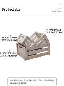 1/3 Set Handmade Vintage Wooden Nesting Storage Boxes, Suitable For Farmhouse Kitchen, Bathroom, Living Room And Wardrobe Storage, Storage Supplies, Kitchen Accessories, Holiday Essentials, Kitchen Storage - Multicolor - View 7