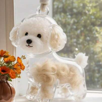 5pcs Transparent Pet Memorial Cups - Cute Dog Shaped Memorabilia, Lightweight And Portable, Suitable For Home/Office Decor, Perfect For Dog Lovers, Durable Plastic Mini Memorial Decorations, Dog Memorial Gift