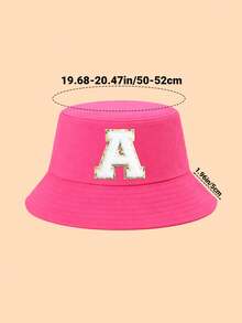 1 chiếc mũ chống nắng mùa xuân/hè cho trẻ em, mũ tai bèo chữ A-Z đính sequin màu hồng cánh sen dễ thương cho bé gái, thích hợp làm quà tặng. - Màu Hồng Tươi - Xem 3