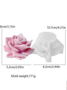 1 khuôn silicon hình hoa hồng 3D dùng để làm nến thơm DIY, nến nhựa, đồ thủ công bằng đất sét & thạch cao, quà tặng Ngày Valentine, đám cưới, Ngày của Mẹ. - A - Xem 3