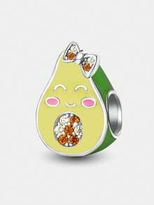 1 mặt dây chuyền hình quả bơ dễ thương, thời trang, thích hợp để làm vòng tay, lắc tay, trang sức DIY và phụ kiện trang trí trang phục hàng ngày cho nữ, lý tưởng cho các bạn gái. - Bạc - Xem 15