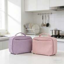 Large Capacity Insulated Lunch Bag (Suitable For Corduroy Material) - Handbag Suitable For Office, Camping And Picnic Scenes, Machine Washable Corduroy Material, Bento Storage - Multicolor - View 2