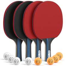1 Set Ping Pong Paddles Table Tennis Rackets With Balls Storage Case For Indoor Outdoor Game Family Party Sports Activity Accessories - 4 Paddles+8 Balls - View 9