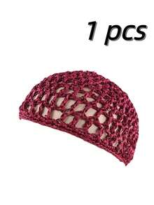 1 pieza Red de dormir para mujer, tocado de peluca, gorra de malla negra, gorro de chef de ganchillo ondulado, funda para moño esponjoso, adecuado para bailarinas de ballet - Multicolor - Ver 12