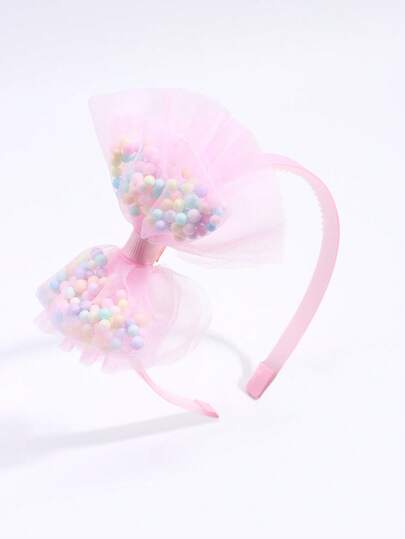 1pc Mother's Day Pink Tulle Hair Band,Candy Accessories Headband,Sweet Love Accessories Hair Accessories For Flower Girls Teens Wedding Theme Party Decorations Gifts