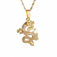 SeuSuk 1pc Vintage Chinese Dragon Pendant Necklace, Animal Pendant Necklace Suitable For Men As Lucky Charm, Hip Hop Jewelry Gift - Rồng - Xem 5