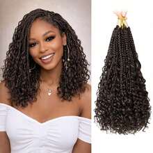 3 hộp, tổng cộng 42 lọn tóc giả bện kiểu Bohemian Goddess - Tóc giả bện xoăn/gợn sóng kiểu châu Phi, đuôi tóc uốn sẵn, lọn xoăn tự nhiên bồng bềnh, phù hợp cho kiểu tóc dự tiệc Halloween và Giáng sinh - Dễ tạo kiểu và bảo quản, kiểu tóc ngày lễ, phong cách Boho, dễ chăm sóc - Nhiều màu - Xem 15