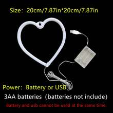 1pc Heart-Shaped Neon Light Wall Decor, LED Ambiance Lamp, Battery/USB Powered, Suitable For Birthday, Wedding, Party, Bedroom, Living Room Decoration - Small Love Neon Light - View 13