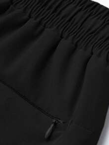 3pcs Men's Spring/Summer Drawstring Waist 2 In 1 Casual Sports Shorts, Suitable For Hiking & Cycling - Black - View 9