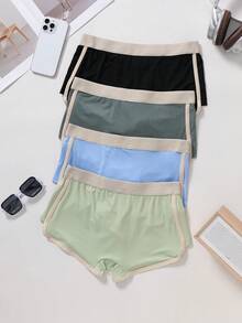 2pcs Men's Plus Size Boxer Briefs, Made Of Milk Silk Fabric, Breathable, Comfortable, And Shipped In Random Colors. - Multicolor - View 3