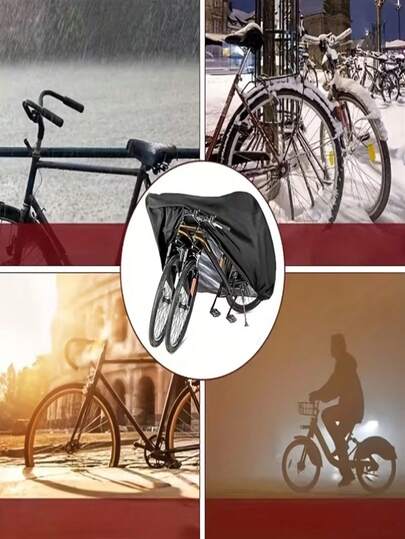 重型全天候自行车罩，适用于自行车、电动自行车和摩托车。为山地车、公路车和摩托车提供全天候存放保护。通用尺寸，易于清洁的非织物材质。
