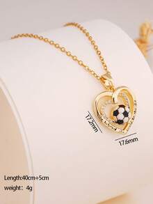 Mặt dây chuyền hình quả bóng đá, mặt dây chuyền hình quả bóng đá đính đá mạ vàng, quà tặng trang sức dành cho người hâm mộ và những người đam mê bóng đá. - Nhiều màu - Xem 18