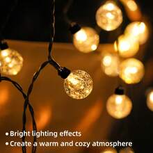 Solar Powered Fairy String Lights, Outdoor Color Changing Crystal Ball Lights, 12 Lighting Modes, LED Fairy RGB Light String, Suitable For Decorating Garden, Yard, Party, Wedding, Gathering, Camping, Fence, Spring & Summer, Trees - Warm White - View 14