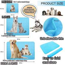 Dog Self Cooling Mat Pet Washable Cooling Pads Blanket Sleeping Kennel Mat,Ice Silk Sleep Mat Pad Breathable Sleep Bed Beach For Large Dogs Cats - Multicolor - View 8