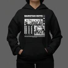 Bangtan Boys Dynamite Music Unisex Kangaroo Hoodie - 黑色 - 查看 1