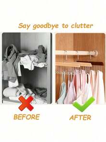3pcs Multifunctional Wooden Hanger, 8 Hooks, 360 °   Rotation, Space Saving, Can Hang Bras, Shirts, Underwear, Vests, Hats, Ties, Straps And Other Clothing. Seamless Hanger, Suitable Back To School, Study Supplies, Also A Birthday, Anniversary, Valentine's Day,, Halloween, Teacher's Day, Graduation Ceremony, Back To School, Thanksgiving And Other Occasions. 12SF - Multicolor - View 10